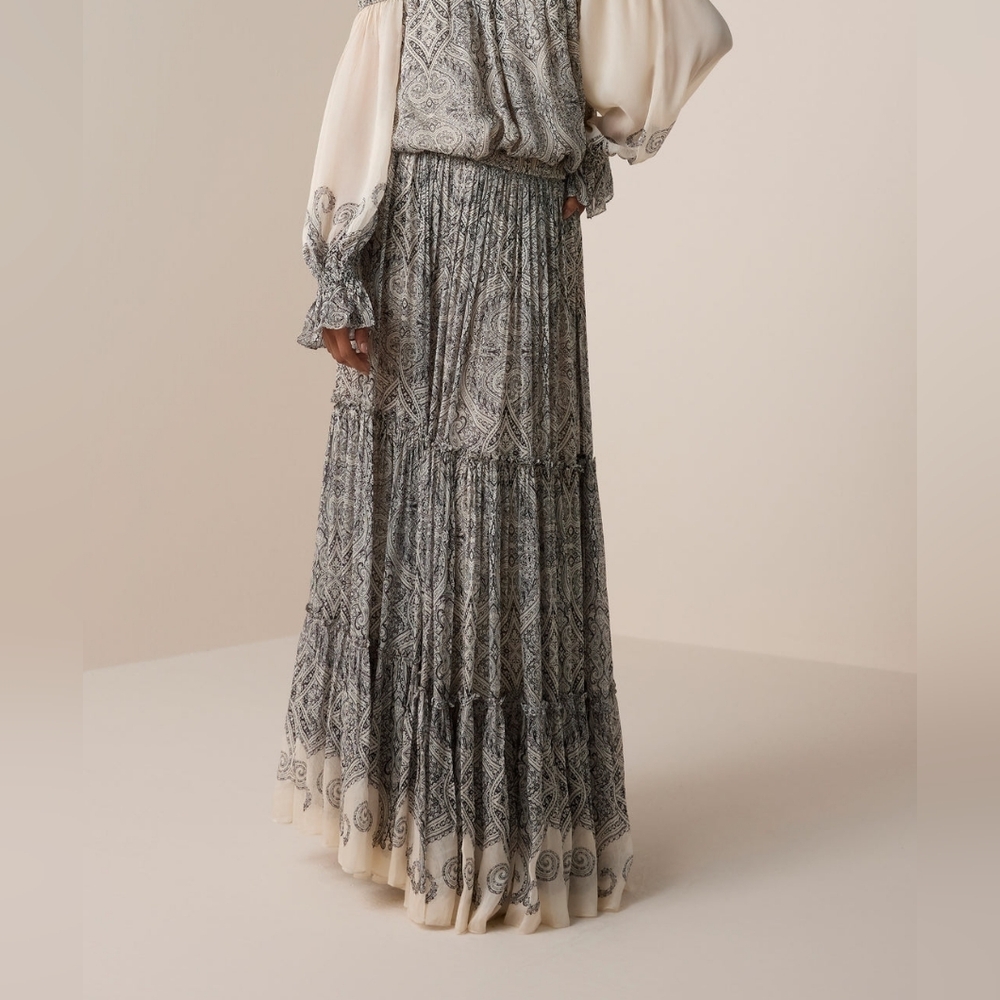 Hemant & Nandita Chavi Tiered Maxi Skirt